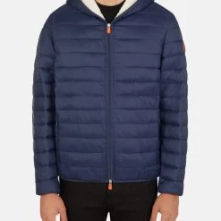 SAVE THE DUCK 2020 Men's Giga Faux Sheepskin Hooded Jacket -rei shop 1447 navy3 62485.1651612344
